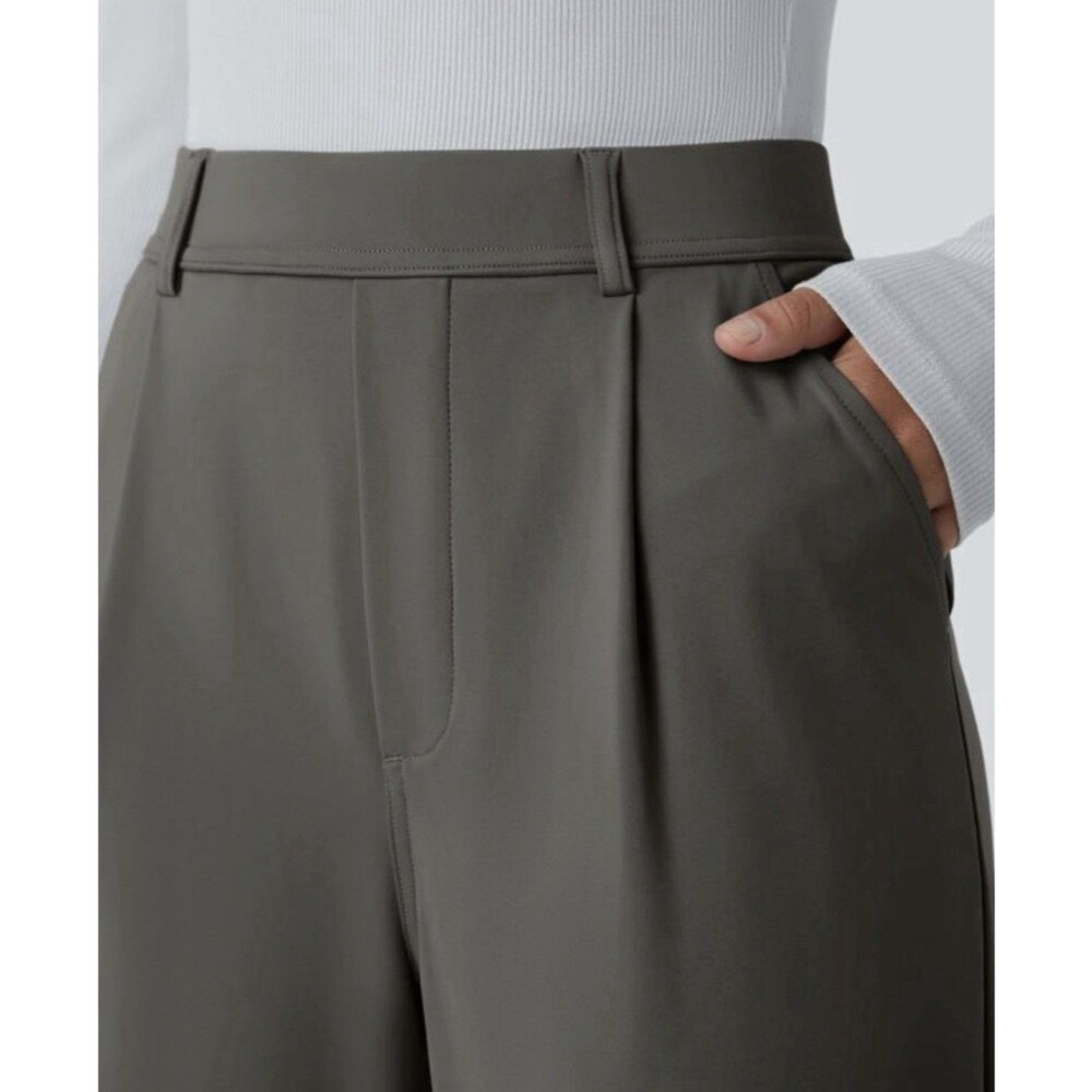 Halara Flex High Waisted Wide Leg Gray Work Pants Size Medium X Tall - Picture 4 of 12